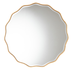 Baxton Studio Weston Modern Glam and Luxe Antique Goldleaf Finished Wood Accent Wall Mirror